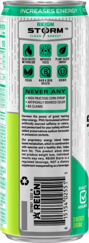 REIGN Storm, Kiwi Blend, Fitness & Wellness Energy Drink, 12 Fl Oz Perspective: left