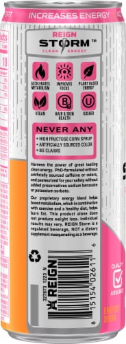 REIGN Storm, Citrus Zest, Fitness & Wellness Energy Drink, 12 Fl Oz Perspective: left