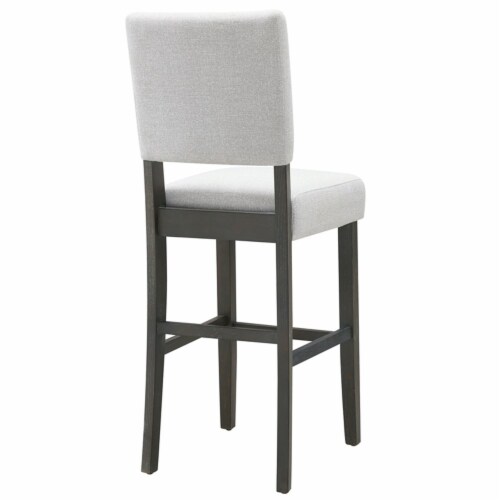 10087-BBHG Wood Upholstered Back Bar Stool Set in Blackbean/Heather Gray Perspective: left