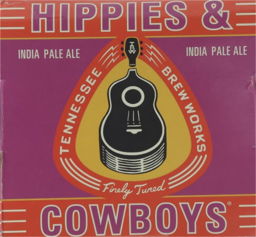 Tennessee Brew Works Hippies & Cowboys® IPA Craft Beer Cans Perspective: left