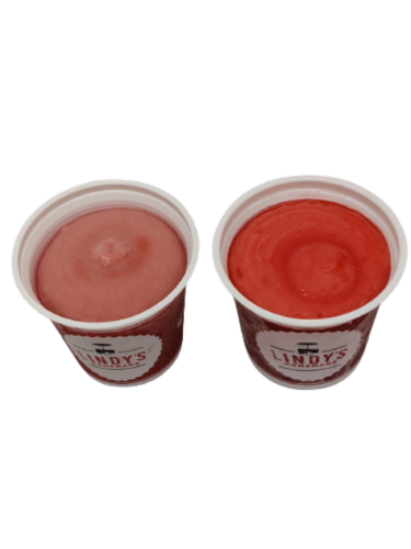 Lindy's Homemade Watermelon Strawberry Combo Italian Ice Perspective: left