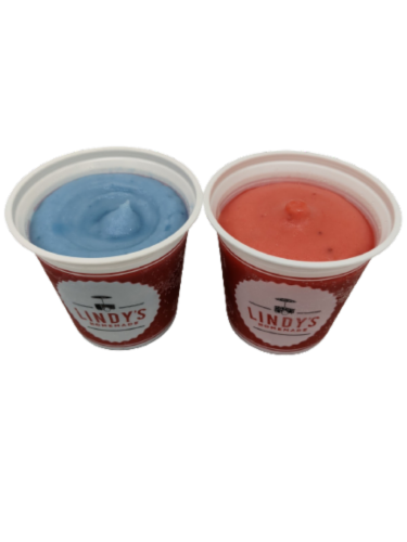 Lindy's Homemade™ Blue Raspberry and Cherry Combo Italian Ice Perspective: left