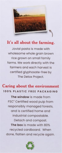 Jovial® Gluten Free Brown Rice Pasta Farfalle Perspective: left