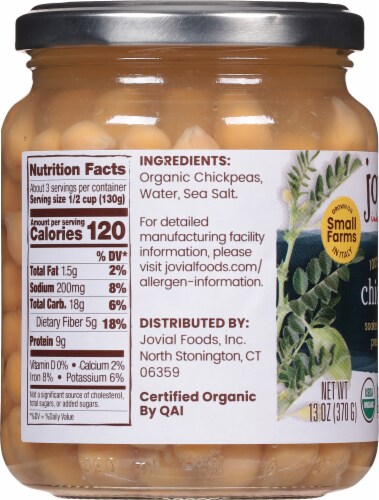 Jovial® Organic Chickpeas Perspective: left
