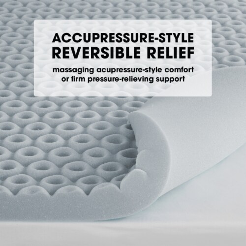 Dream Serenity Cool Point 2 Memory Foam Mattress Topper Queen Perspective: left