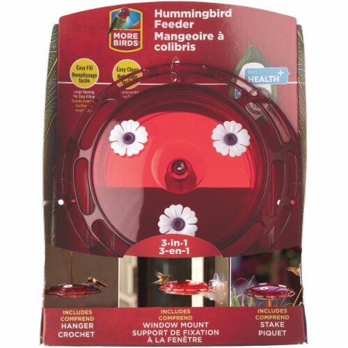 More Birds® Hummingbird Plastic Nectar Feeder Perspective: left