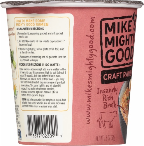Mike's Mighty Good™ Spicy Beef Flavor Ramen Noodle Soup Cup Perspective: left