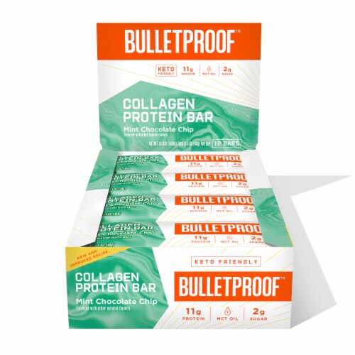 Bulletproof™ Mint Chocolate Chip Collagen Bars Perspective: left