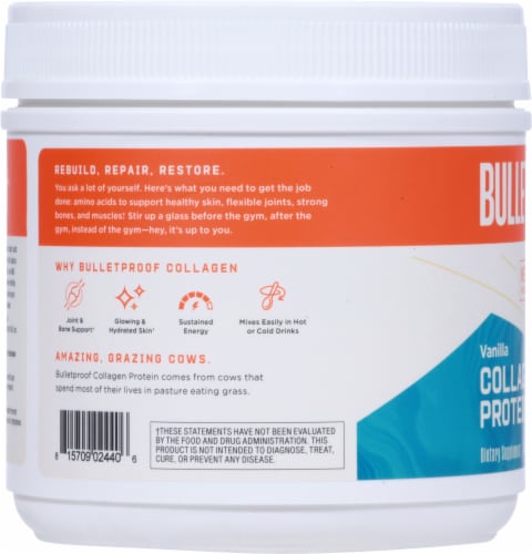 Bulletproof™ Vanilla Collagen Protein Powder Perspective: left