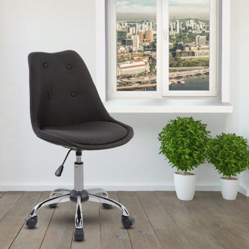 Techni Mobili Armless Desk Chair in Black Perspective: left