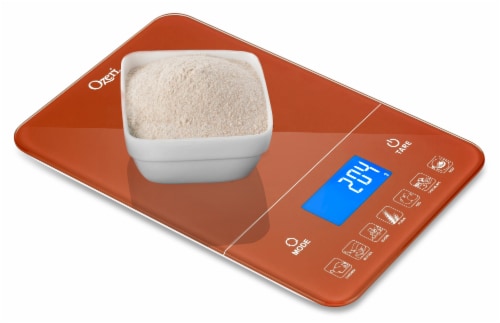 Ozeri Touch III 22 lbs (10 kg) Digital Kitchen Scale with Calorie Counter, in Tempered Glass Perspective: left