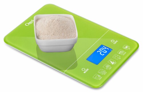 Ozeri Touch III 22 lbs (10 kg) Digital Kitchen Scale with Calorie Counter, in Tempered Glass Perspective: left