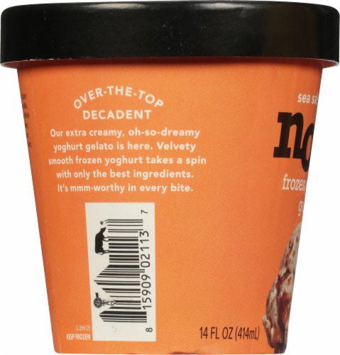 Noosa Sea Salt Caramel Frozen Yogurt Gelato Perspective: left