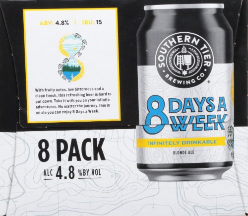 Southern Tier Brewing Company 8 Days A Week Infinitely Drinkable Blonde Ale Perspective: left
