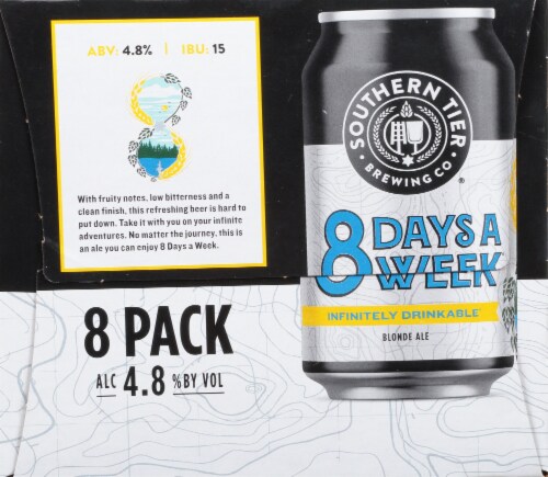Southern Tier Brewing Company 8 Days A Week Infinitely Drinkable Blonde Ale Perspective: left