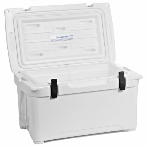 ENGEL 35 Quart 42 Can High Performance Roto Molded Ice Cooler Chest, White Perspective: left