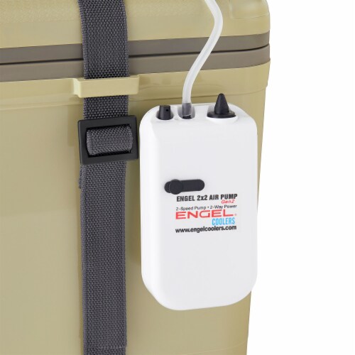 ENGEL 19 Quart Insulated Fishing Live Bait Dry Box Cooler with Water Pump, Tan Perspective: left