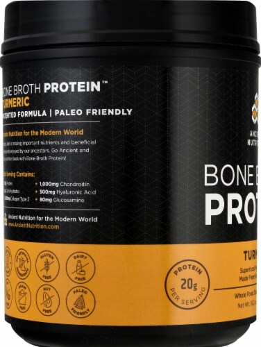 Ancient Nutrition Bone Broth Protein Turmeric Perspective: left