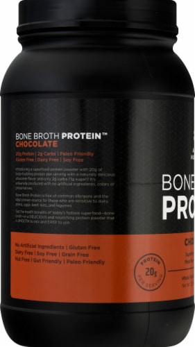 Ancient Nutrition Chocolate Bone Broth Protein Powder Perspective: left