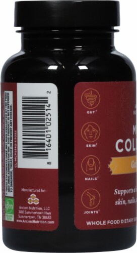 Ancient Nutrition Multi Collagen Protein Gut Restore Capsules Perspective: left