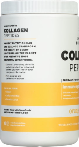Ancient Nutrition Orange Flavor Collagen Peptides Dietary Supplement Perspective: left