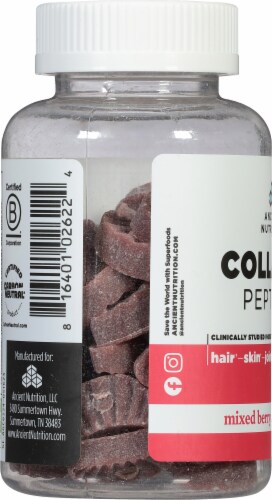 Ancient Nutrition Mixed Berry Collagen Peptide Gummy Perspective: left