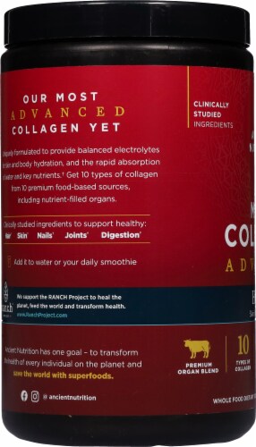 Ancient Nutrition Multi Collagen Advanced Hydrate Lemon Lime Flavor Powder Perspective: left