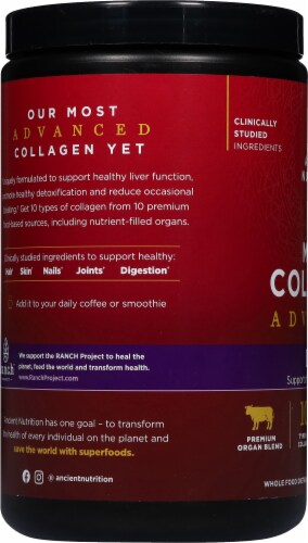 Ancient Nutrition Multi Collagen Advanced Detox - Unflavored Powder Perspective: left