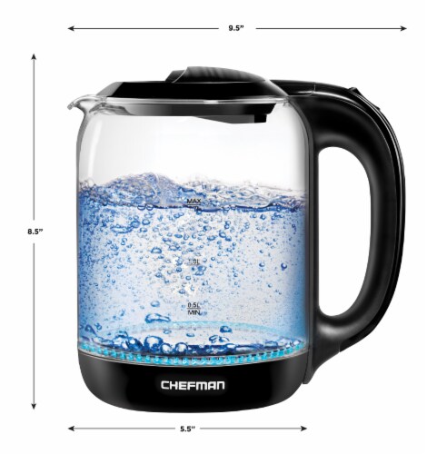 Chefman Electric Glass Kettle - Clear/Black Perspective: left