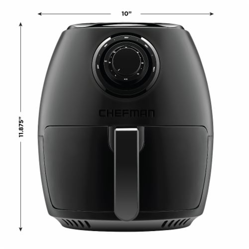Chefman Analog Air Fryer with Dual Control - Black Perspective: left