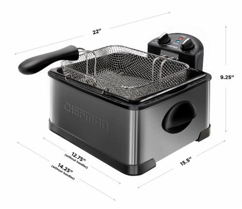 Chefman Stainless Steel Deep Fryer - Black, 4.5 L - Metro Market