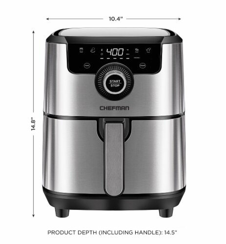 Chefman Square Stainless Steel Air Fryer - Silver Perspective: left