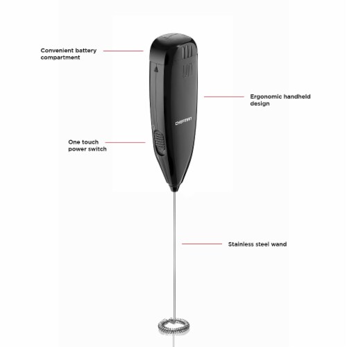 Chefman Battery Powered Electric Handheld Milk Frother, 1 ct