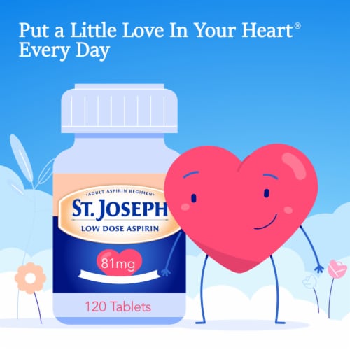 St Joseph® Pain Reliver Low Dose Aspirin Coated Tablets Perspective: left