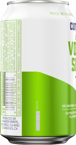 Cutwater® Spirits Fugu Lime Vodka Soda Cocktail Perspective: left