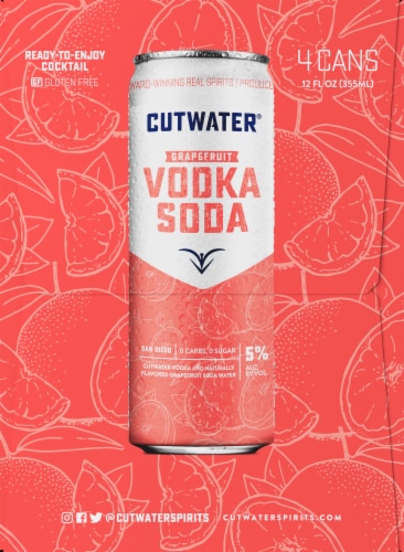 Cutwater Spirits Fugu Grapefruit Vodka Soda Cocktail Perspective: left