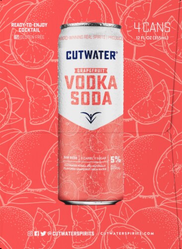 Cutwater Spirits Fugu Grapefruit Vodka Soda Cocktail Perspective: left