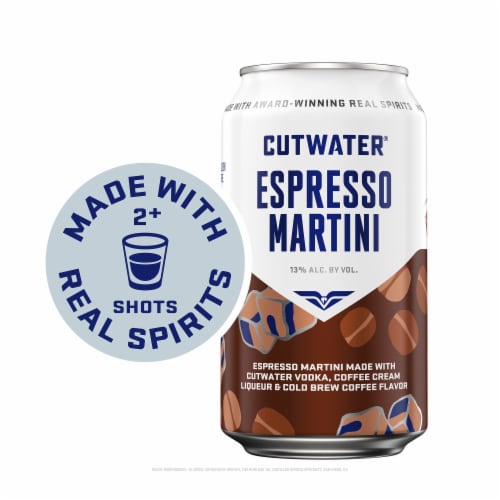 Cutwater Espresso Martini Canned Cocktail Perspective: left