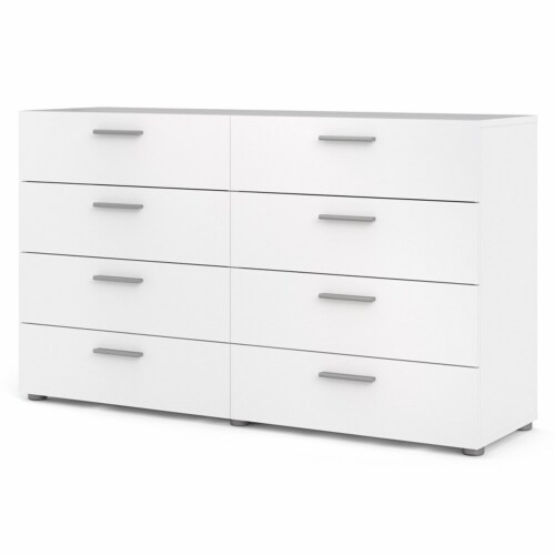 Tvilum Austin 8 Drawer Double Dresser in White Perspective: left