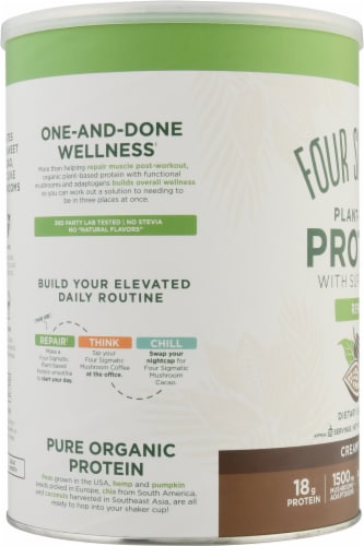 Four Sigmatic Repair Creamy Cacao Plant-Based Protein with Superfoods Perspective: left