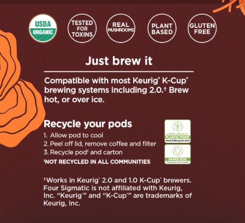 Four Sigmatic Focus Organic High Caf Dark Roast Pods Perspective: left