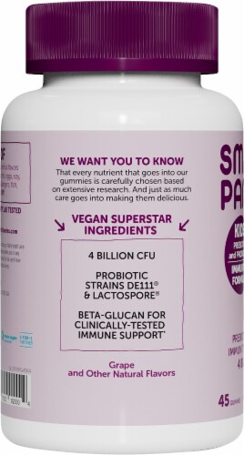 SmartyPants® Kids Grape Probiotic Complete Dietary Supplement Gummies Perspective: left