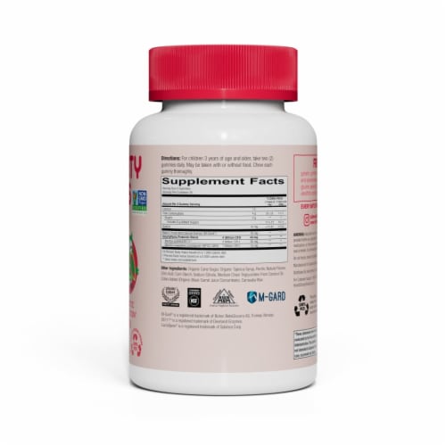 SmartyPants Kids Probiotic and Prebiotic Immunity Formula Strawberry Crème Gummies Perspective: left