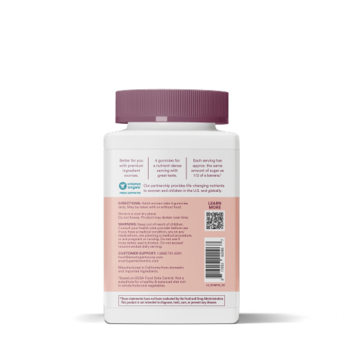 SmartyPants Organics Women's Formula Multifunction Dietary Supplement Gummies Perspective: left