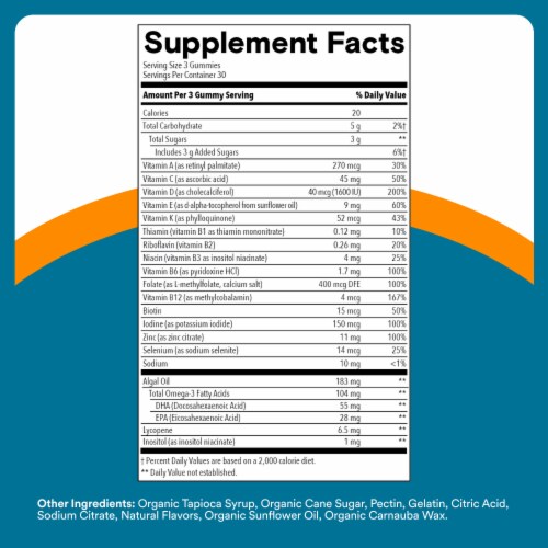 SmartyPants Men's Plus Multivitamin & Omegas Gummies with Vitamins C, D3, B12 & Zinc Perspective: left
