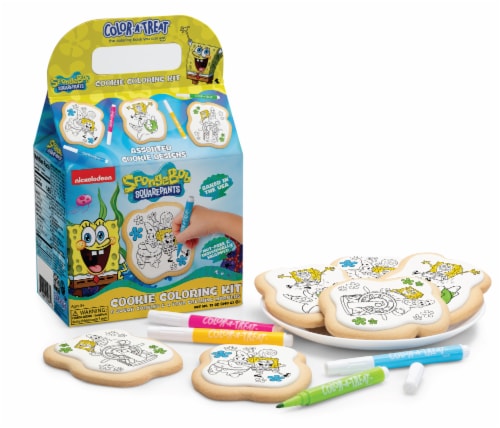 The Decorated Cookie Company Color-A-Treat™ Nickelodeon Spongebob Cookie Coloring Kit Perspective: left