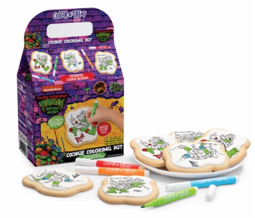 The Decorated Cookie Company Color-A-Treat™ Nickelodeon TMNT Mutant Mayhem Cookie Coloring Kit Perspective: left