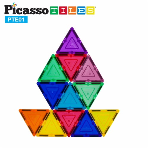 PicassoTilesÂ® 12 Piece Small Triangle Expansion Pack PTE01 Perspective: left