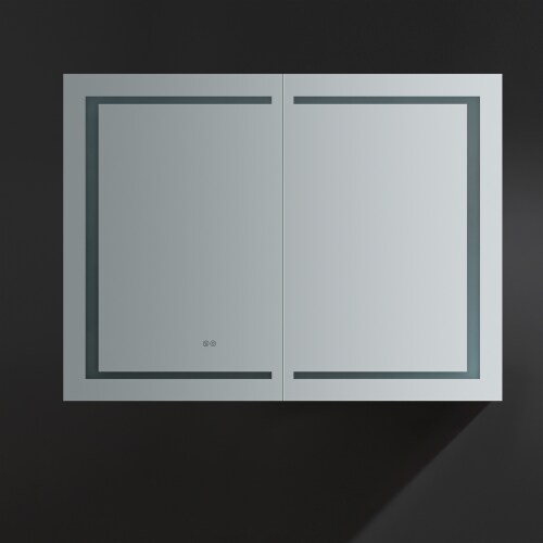Fresca Spazio 48  Wide X 36  Tall Bathroom Medicine Cabinet W/ Led Lighting & Defogger Perspective: left