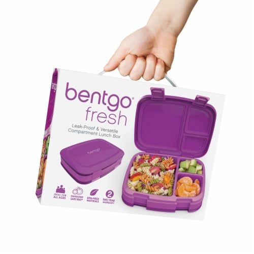 Bentgo Fresh Leak-Proof & Versatile Compartment Lunch Box - Purple Perspective: left